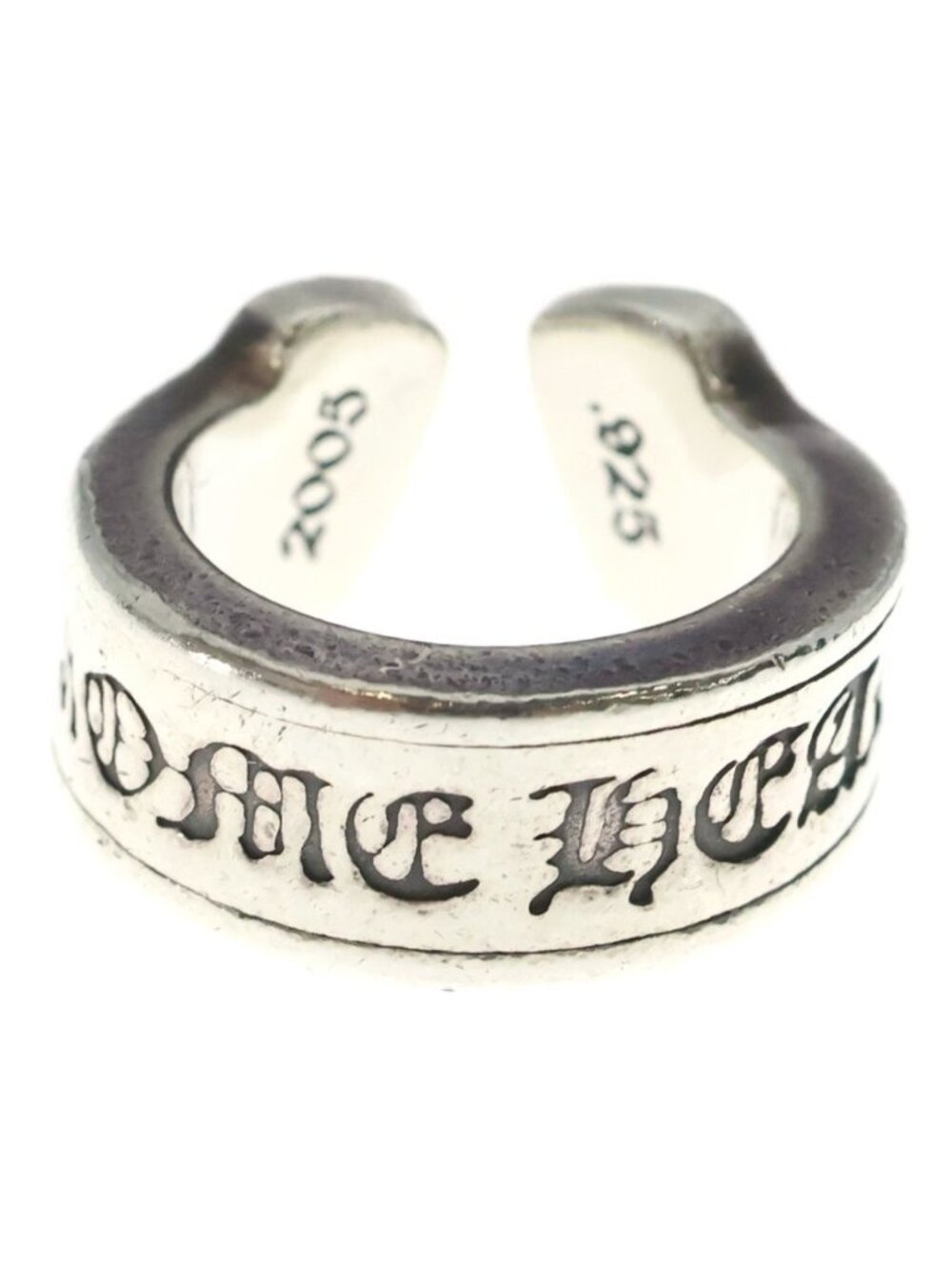 Chrome Hearts LG Scroll Label Large Ring Silver